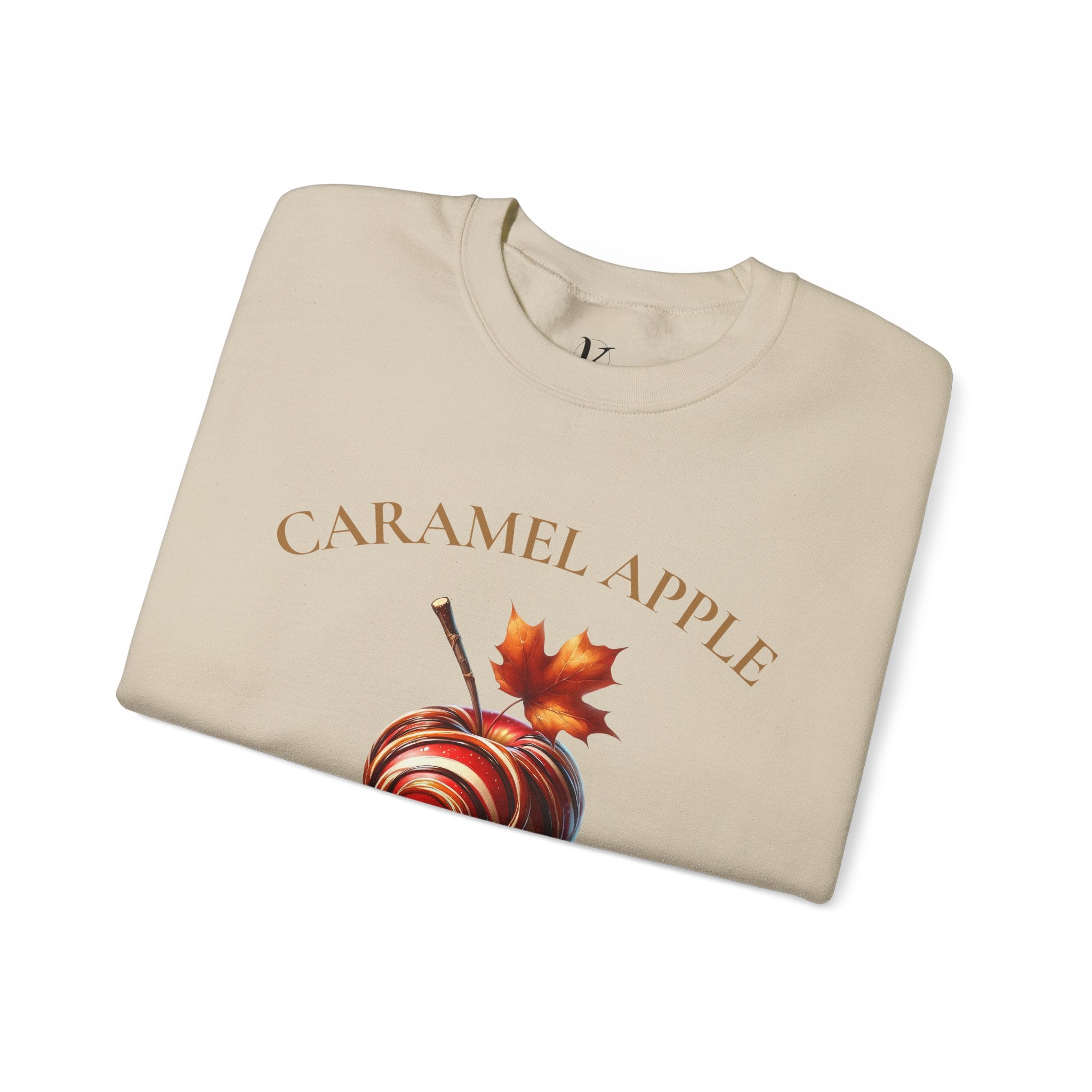 Caramel Apple Crewneck Sweatshirt — "A Little Sweet, A Lot Fall" Cozy Fall Graphic Pullover