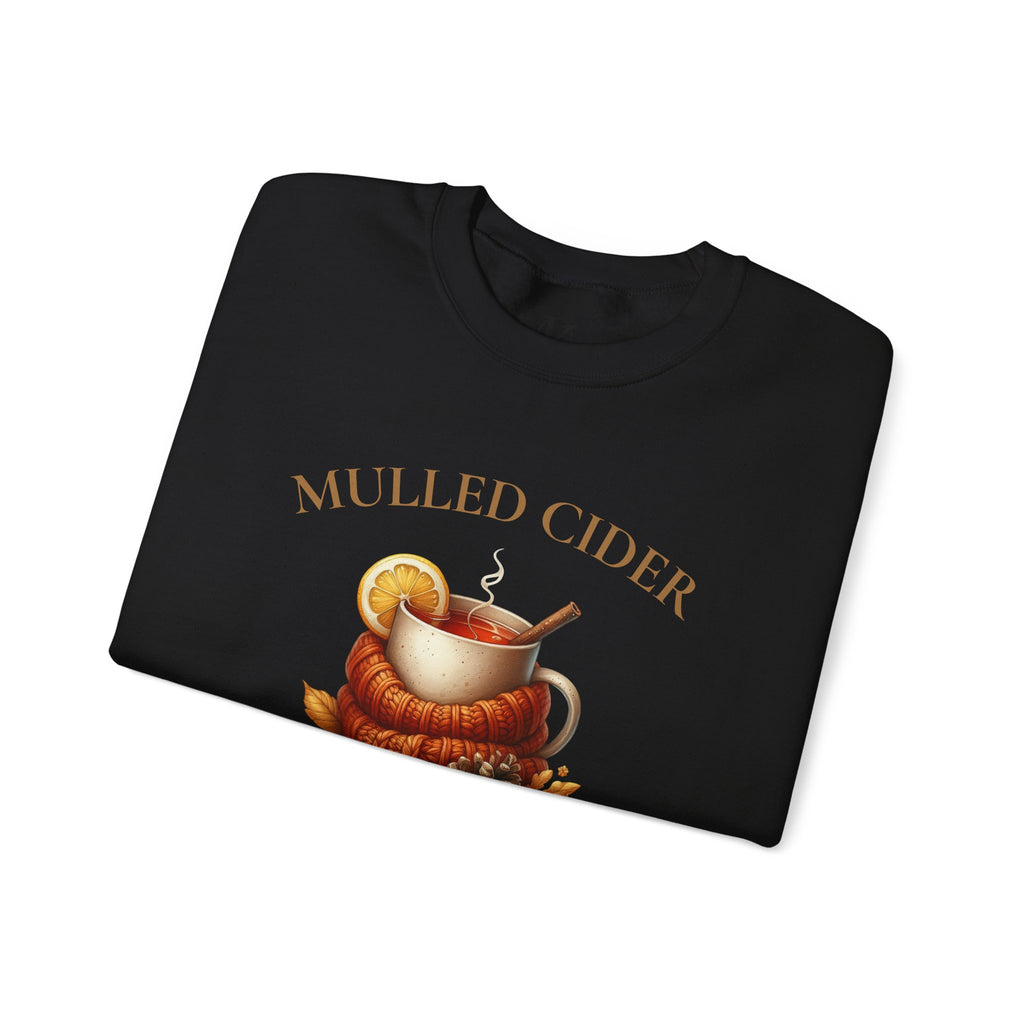 Mulled Cider Crewneck Sweatshirt — "Warm Sips, Crisp Air" Cozy Fall Graphic Pullover