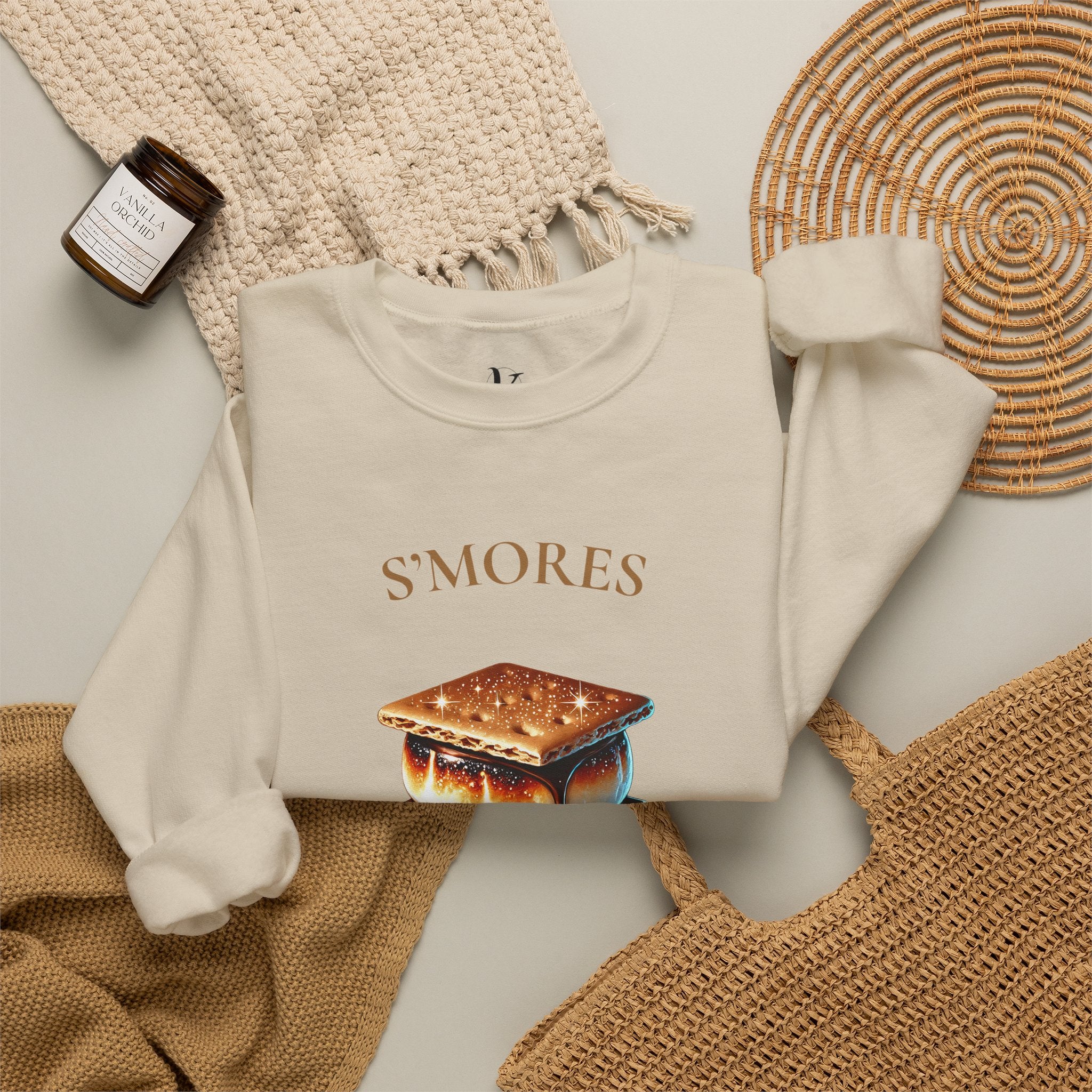 S'mores Crewneck Sweatshirt — "Perfectly Toasted" Cozy Fall Graphic Pullover