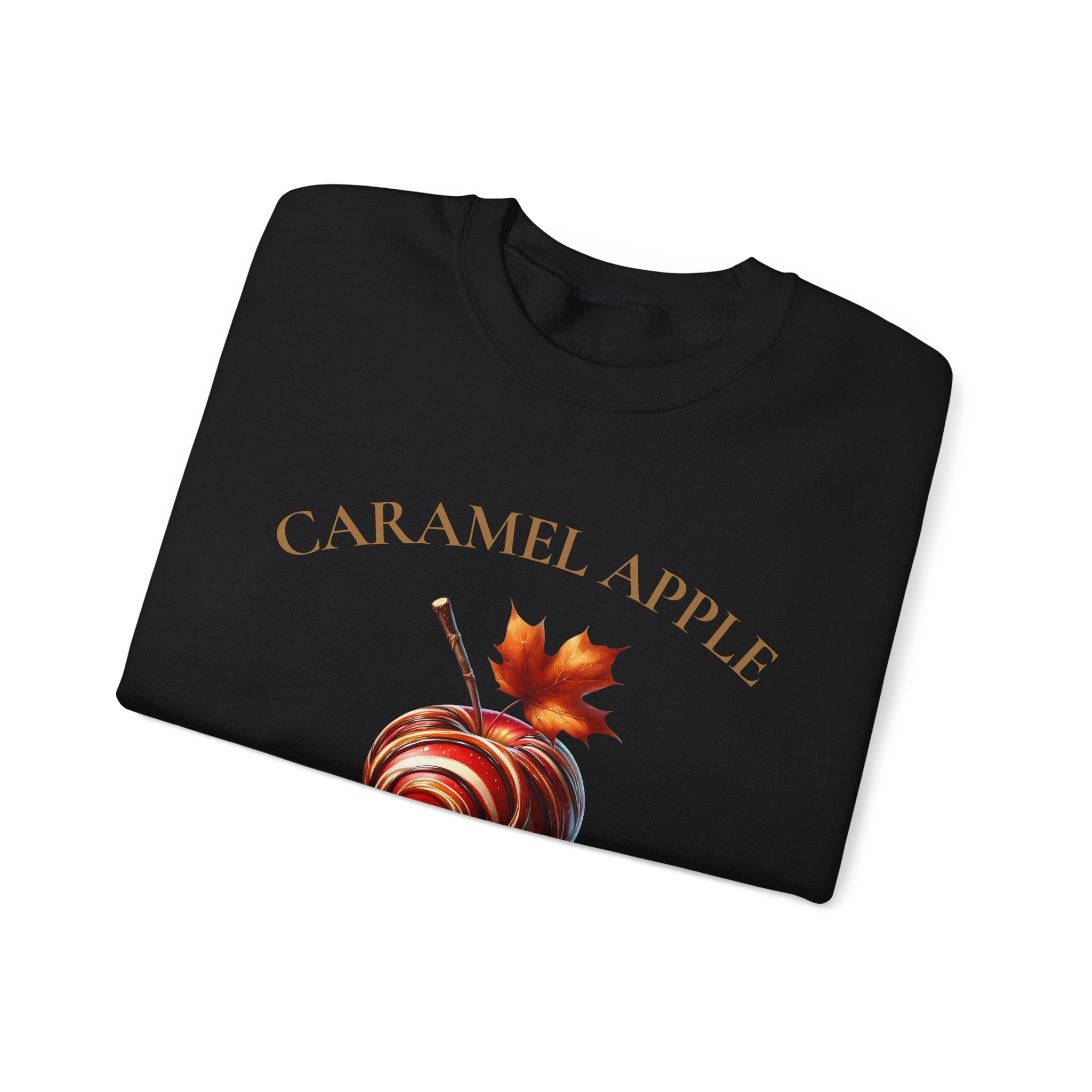 Caramel Apple Crewneck Sweatshirt — "A Little Sweet, A Lot Fall" Cozy Fall Graphic Pullover