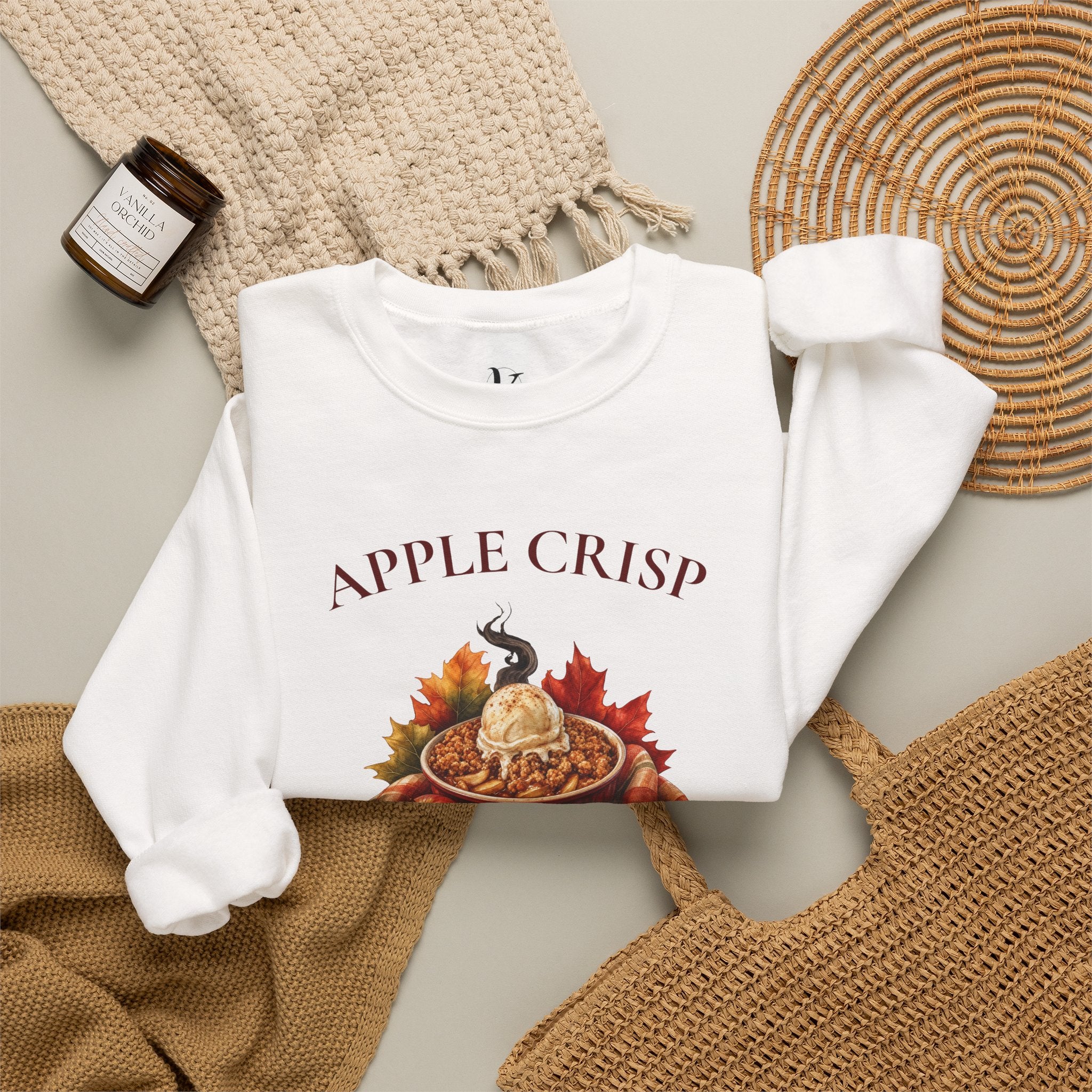 Apple Crisp Crewneck Sweatshirt — “Best Served Warm” Fall Graphic Pullover