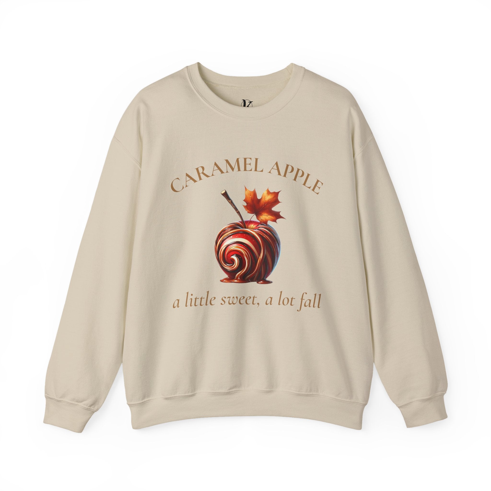 Caramel Apple Crewneck Sweatshirt — "A Little Sweet, A Lot Fall" Cozy Fall Graphic Pullover
