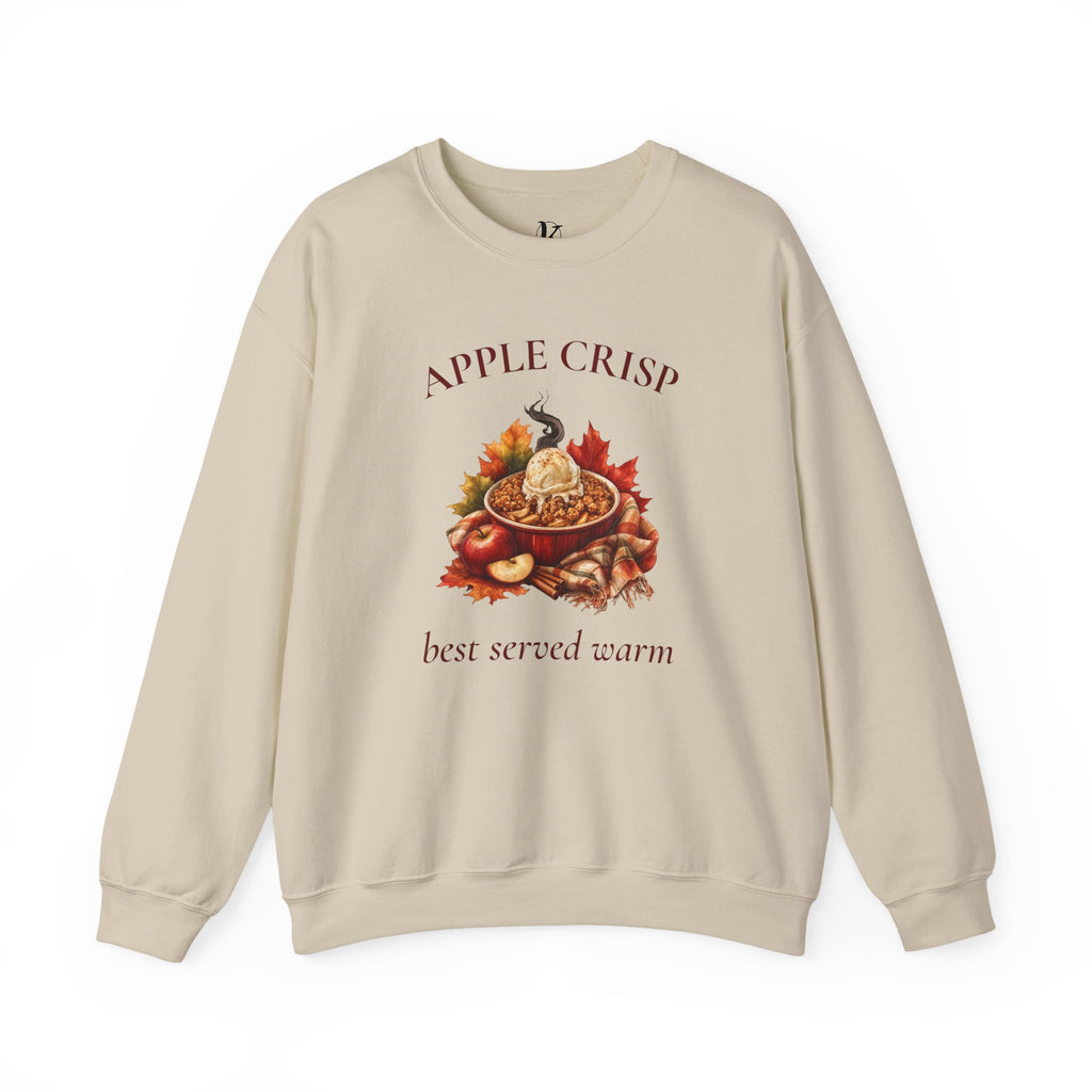 Apple Crisp Crewneck Sweatshirt — “Best Served Warm” Fall Graphic Pullover