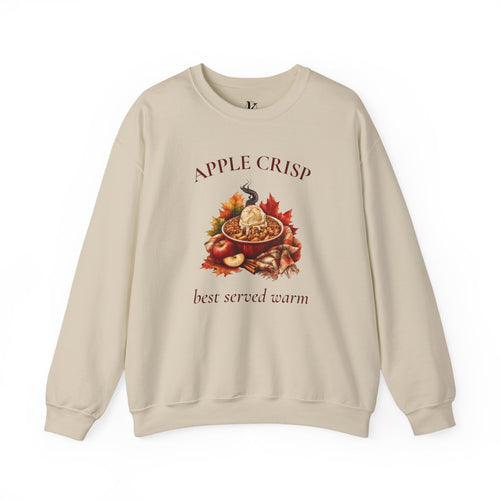 Apple Crisp Crewneck Sweatshirt — “Best Served Warm” Fall Graphic Pullover
