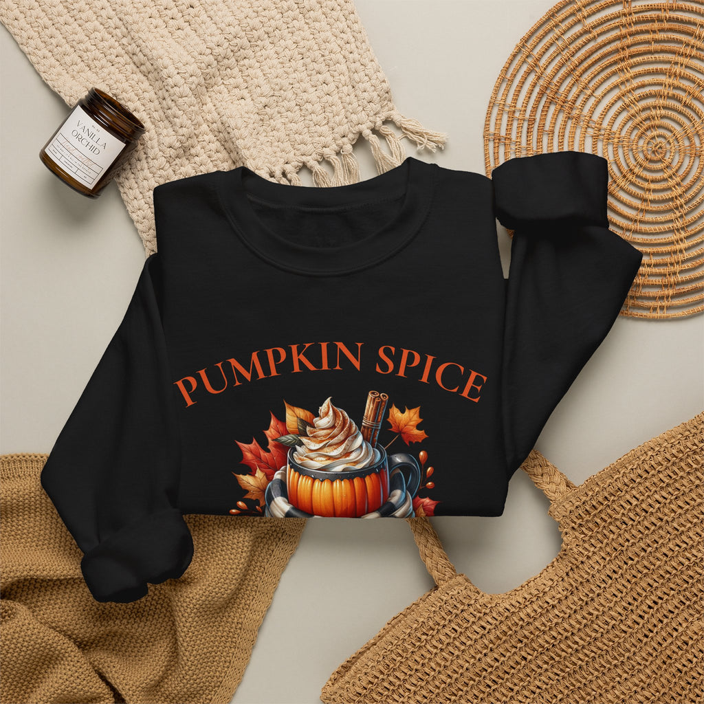 Crewneck Sweatshirt — Pumpkin Spice "Savor the Season" Fall Graphic Pullover