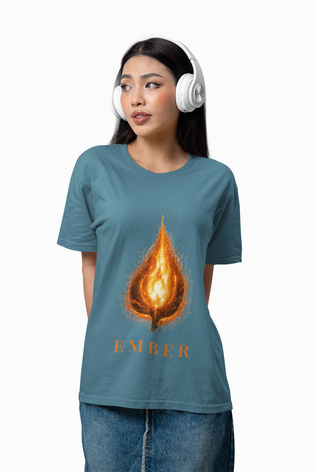 Ember Flame Tee — Fiery Leaf Graphic T-Shirt